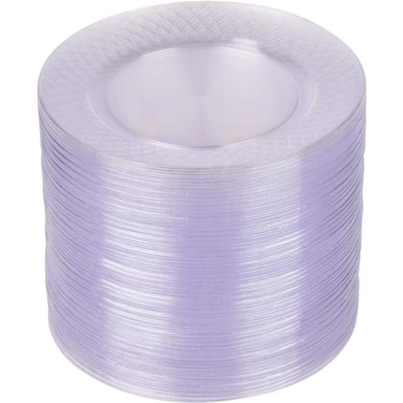 100 Clear Plastic Plates, 6.25" Clear Plastic Dessert Plates, Round Party Plates - Picture 7 of 7